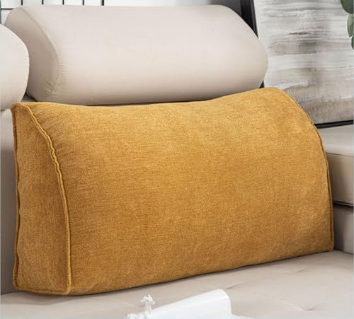 seokor Kopfteilkissen Weiches und Bequemes Sofa Rückenkissen Lesekissen für Bett Wandkissen 70cm Bett Kopfteil Kissen Abnehmbarem Waschbar Lordosenstützkissen Bürostuhl Kissen(A4)