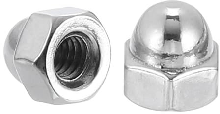 sourcing map #8-32 Acorn Cap Nuts, 20Pcs 304 Stainless Steel Dome Cap Head Acorn Nut Hardware Nuts for Bolt Cover, Silvery