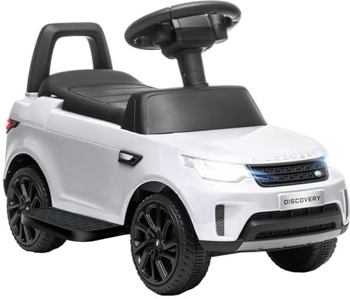 AIYAPLAY Land Rover Licensed 6V Kids Electric Ride On Car, 2-in-1 Sliding Car, Battery Powered Car with Headlights, Music, Horn, for 18-60 Months, White