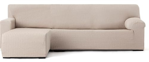 ECOMMERC3 | Copridivano Chaiselongue Braccio corto sinistro super elastico bielastico - Copridivano Chaiselong Colore Lino con Schiume di tenuta e gomme di regolazione valida destra o sinistra