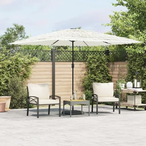 LAPOOH Sombrilla de jardín con Poste de Acero Blanca 290x290x238 cm, Sombrilla Terraza Exterior, Parasol Terraza, Sombrilla Playa, Parasol Exterior, Sombrilla De Patio - 4005085