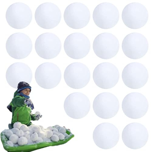 Set di 20 palle di neve artificiali per bambini – Set di battaglie per palle di neve morbide | palle da neve artificiali per bambini, feste di Natale, vacanze invernali, neve realistica