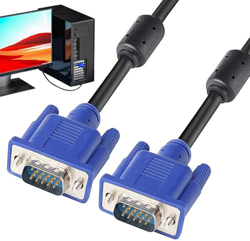 Cavo VGA a VGA - Cavo video VGA di alta qualità, trasmissione stabile del segnale. Cavo monitor VGA per computer, laptop, proiettore, monitor HD, collegamento TV, cavo video per installazione in