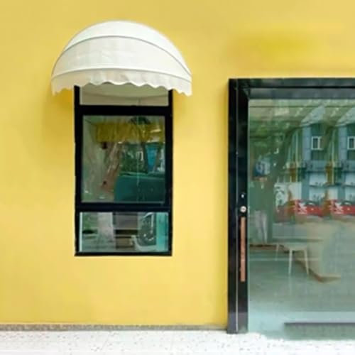Tetto a cupola, visiera parasole, tenda da finestra impermeabile, resistente ai raggi UV, protezione per terrazza, giardino (diametro: 50 cm, bianco)