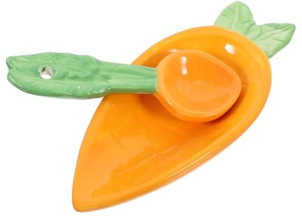 OUNONA Ciotola in Forma Carota con Cucchiaio per Salse Condimenti Antipasti Piccola Ciotola per Sushi e Frutta
