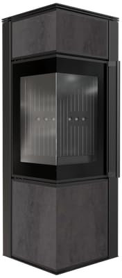 Kaminofen Stahl KRATKI TORA S8kWØ150 PIETRA SAVOIA ANTRACITE schwarz Verkleidung