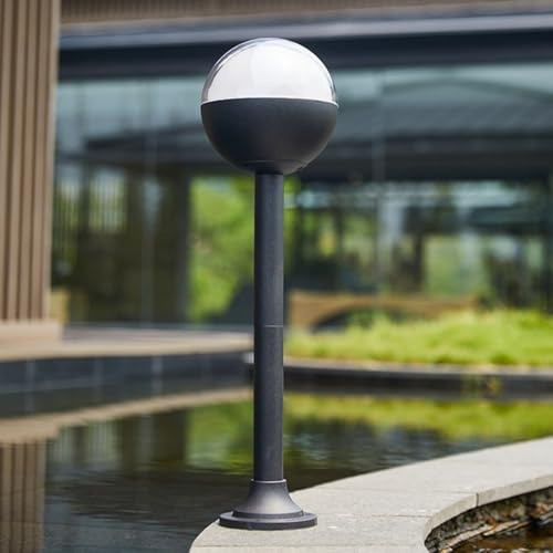 Lámpara de Camino esférica para Exteriores de 63 cm, luz de Paisaje de Aluminio, Impermeable, LED, bolardo, Moderna lámpara de césped para Puerta de Entrada, Patio, Entrada de vehí