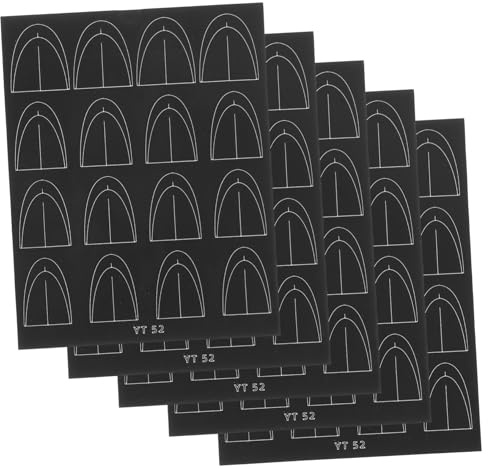 NIYANGLE 5feuilles Pochoirs Ongulaires French Tip Auto-adhésifs Papier Robustes Guide De Milieu De Ligne Pour Manucure Précise Et Élégante Autocollants Décoration Ongles Pour Usage Quotidie