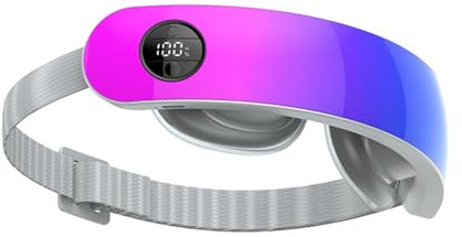MagiDeal Augenmassage, beheizte Augenmaske, verstellbares elastisches Band, wiederaufladbar, beheizte Augenmassage, Pflege für Geschäftsreisen, Studium, blau