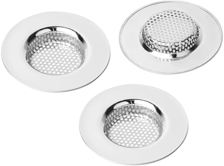 3 PCS Kitchen Sink Strainer, Stainless Steel Sink Strainer,Hair Plug Catcher Shower Drain Cover for Kitchen Bathroom Shower