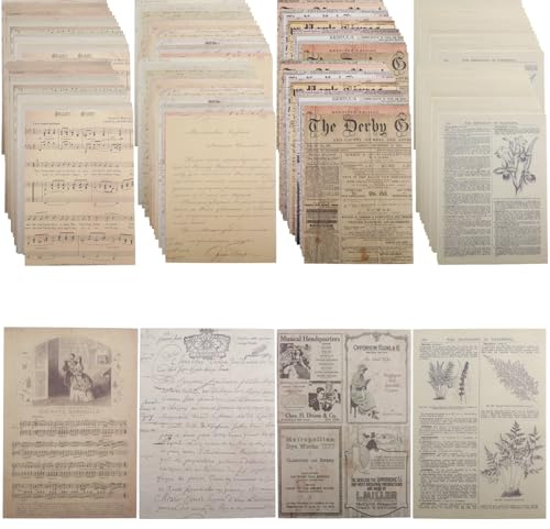 milaosk Scrapbooking Papier 120 Blätter vintage Scrapbook Paper 14x20cm | Papierkunst Scrapbook Zubehör Bastelpapier Dekorpapier für DIY Journal Fotoalbum Tagebuch Notizbuch Tagebuch Handwerk