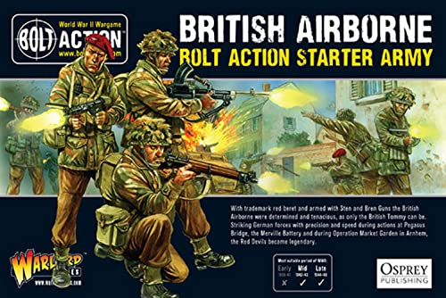 Bolt Action British Airborne Starter Army - 28mm Scale Plastic Miniatures by Warlord Games - Highly Detailed World War 2 Miniatures for Table-top Wargaming