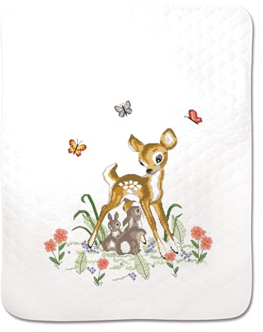 Tobin Janlynn Stamped Quilt Cross Stitch Kit 34X43-Baby Deer-Stitched in Floss