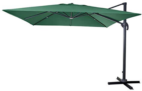 Mendler Ombrellone parasole decentrato HWC-A96 3x3m verde girevole senza base
