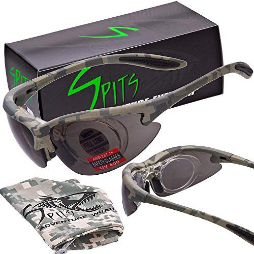 Spits Eyewear MAGshot Magnifying Hunting Shooting Safety Glasses ACU Camo Frame (Lens color: Smoke, Magnifier: 3)