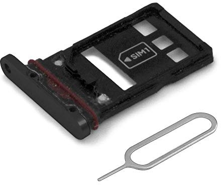 MMOBIEL Dual SIM Kartenhalter Kompatibel mit Huawei P30 Pro 2019 - SIM Card Tray Schlitten - Inkl. Gummidichtung und SIM Pin - Schwarz