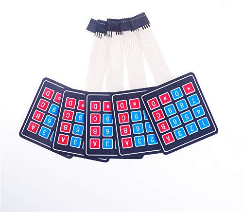 ANGEEK 5 Pcs 16 Key Membrane Switch Keypad 4X4 Matrix Keyboard for arduino DIY Kit