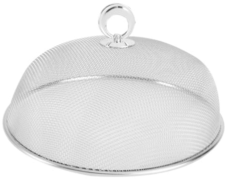 Copertura per Alimenti in Acciaio Inox Pieghevole Circolare | Argento, 1 Pezzo, Design Ripiegabile, per Uso Domestico, Coprivivande da Tavola