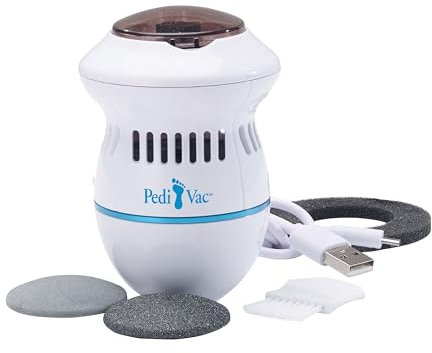 PediVac - Das Original aus dem TV - elektrischer Hornhautentferner - wiederaufladbar - Hornhauthobel - Hornhautraspel - Fußpflege - Pediküre - 2 Aufsätze [grob & fein]