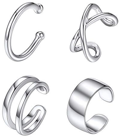 ChicSilver 925 Silber Ohrclip Damen Ohrklemme Linie Ohrmanschette Frauen Nicht Piercing als Geburtstaggeschenke Valentinstaggeschenk