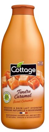 Cottage - Duschbad Und Feuchtigkeitsmilch - Weichkaramell - 97% Natürliche Inhaltsstoffe 1 Einheit - 750 Ml