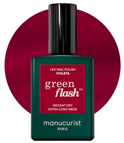 Manucurist Green Flash™ Rosé Violett Gel Nagellack Violeta | Nägel Selber Machen für UV Lampe Nägel - Professionelle Maniküre - UV Lack, 12-Free Lack, Bio-basiert