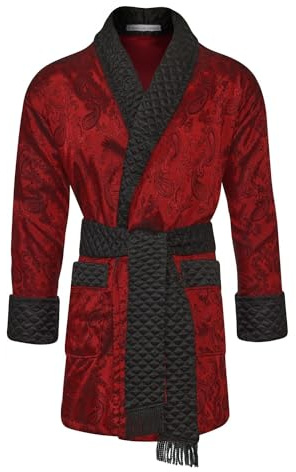 Bown of London British Clarke Men's Short Smoking Jacket - Claret (x_l)