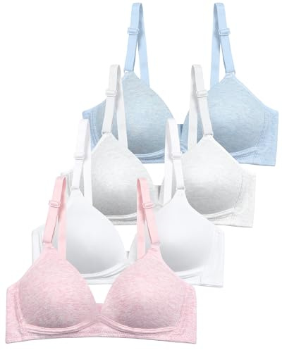 SALIA GIRL Soft Padded Bras for Girls & Teens 12-14, No Wires Cotton Developed Training Bra, 34