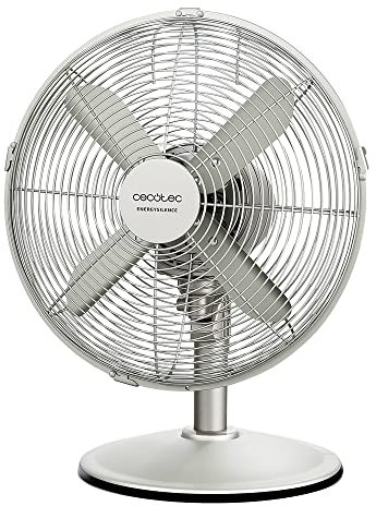 Cecotec Ventola da tavolo EnergySilence 610 SteelDesk. 40 W, finitura in acciaio, diametro 12 con 4 pale, 3 velocità, oscillazione, altezza regolabile, massima sicurezza