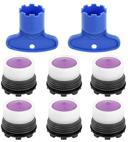 Aeratore Rubinetto m16, KANOSON 6 Pezzi Rompigetto Rubinetto con 2 Chiave Rompigetto Rubinetto, Rubinetti Filtro Acqua Rubinetto per Cucina e Bagno