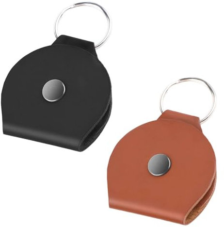 WLLHYF Lot de 2 porte-bagues en cuir pour bijoux, pochette de voyage, boîte de rangement pour bagues, crochet d'oreille, porte-monnaie pour entraînement et salle de sport (marron + noir)