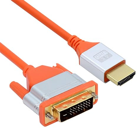 cablecc Cavo ultra morbido ad alta flessibilità 4K HDMI a DVI HDTV, cavo super flessibile ad alta velocità tipo A maschio a 24+1 maschio per computer HDTV 50 cm