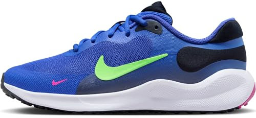 Nike Revolution 7 (GS), Bajo, Lt Ultramarine/Lime Blast-Dark Obsidian, 39 EU