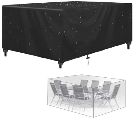 Zhaoyang Art Housse Table De Jardin 255x115x75cm 600d Oxford Tissu Housses pour Mobilier De Jardin,Housse Salon De Jardin Exterieur,Résistance Au Vent, Housse De Protection pour Table Chaise Meubles