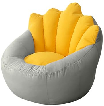 Highdi Sitzsack für Kinder Erwachsene Indoor Outdoor Sitzkissen Weicher Flauschiger Krone Sofabettbezug Ohne Füllung Gartenkissen Bodenkissen für Mädchen Wohnzimmer Gaming (Child- 70x60cm,Grau)