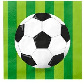 PD-Party: 16 Stück Fußball Servietten - Party Deko für Geburtstage und Parties - Perfekt für jeden Kindergeburtstag - Liebevolle Fußball Geburtstag Deko für Jungen - Fußball Geburtstag - 16x16 cm