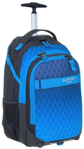 Elephant Trolley Jungen Mädchen Schultrolley Hero Signature Schulranzen Trolly Rucksack (Dark Blue Cube 12869)