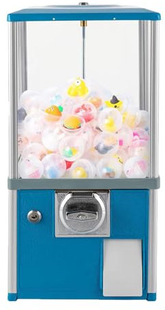 ZHIXUMM Distributeurs Automatiques pour Entreprises, Distributeur De Gommes Translucides, Distributeur De Bonbons Vintage, Distributeur De Bonbons à PièCes Et Tirelire,Blue