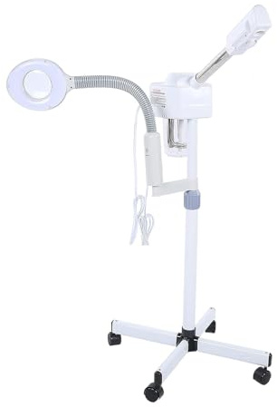 Standing Facial Steamer for Skin, 2 in 1 Beauty Professional Portable Facial Steamer with LED 3 X Magnifying,Facial Sauna Spa for Home and Beauty Salon, Ozone Humidifier