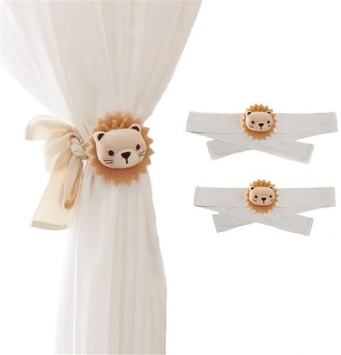 Limeow 2 Piezas Alzapaños Cortinas Sujeta Cortinas Recoge Cortinas Bonitos León Alzapaños Cortina Sujeta Cortinas Infantil Cortinas León Tiebacks para Cortinas Mosquitera Decoración De Habitación