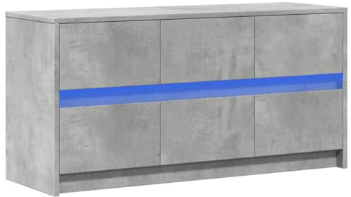 vidaXL Mobile Porta TV con LED Grigio Cemento 100x34x50 cm Truciolato
