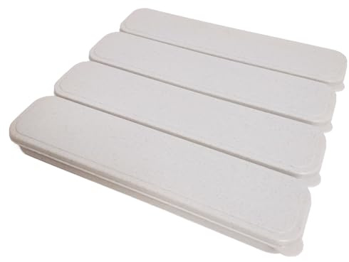 Lomoker Tragbarer wiederverwendbarer Reise-Besteckkoffer mit Deckel, einfache Geschirr-Aufbewahrungsbox, 4er-Set, Beige