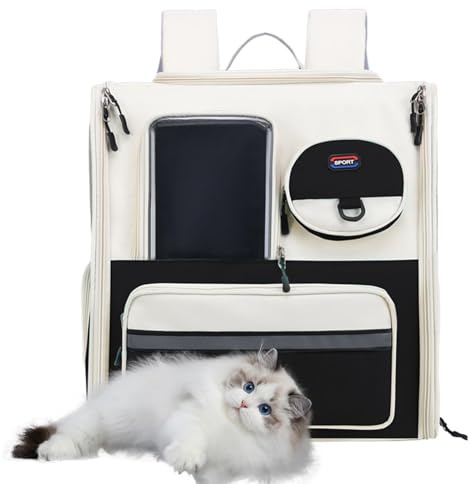 Katzenrucksack, Haustiertaschenhalter | Kleiner Hundetransporter - Faltbare und atmungsaktive Haustiertragetasche, Katzenbedarf, Reise-Transportbox