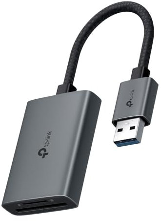 TP-Link UA430 Lettore di Schede, USB 3.0 Type-A a SD & microSD fino a 2TB, UHS-I 200 MB/s, Adattatore OTG per SD/TF/SDHC/SDXC/MicroSD/MicroSDXC, Compatabile con PC, Laptop