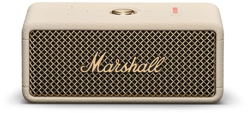 Marshall Emberton III Altavoces Bluetooth portátiles, inalámbricos, Emparejables, IP67 Resistentes al Polvo y al Agua, más de 32 Horas de Tiempo de reproducción - Crema