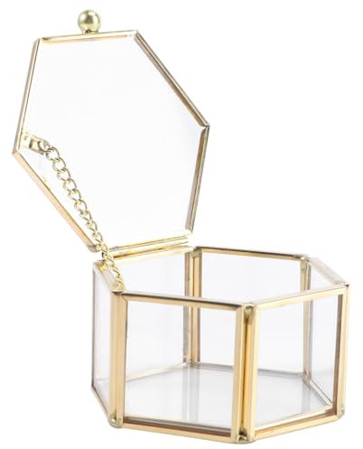 OATIPHO 1stück Mini Geometrische Glasringbox Für Schmuckaufbewahrung Sechsseitige Ringhalter Für Verlobungsringe Ohrringe Und Kleine Schmuckstücke Für Und Hochzeiten