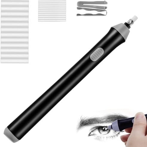 Elektrischer Radiergummi, Batteriebetriebener Radierer mit 20 Radiergummis, 2 Größen (2.3mm 5mm) Radiergummi, Elektro-Radierer für Bleistifte zeichnen, lernen, Büro, Architektur Kunst