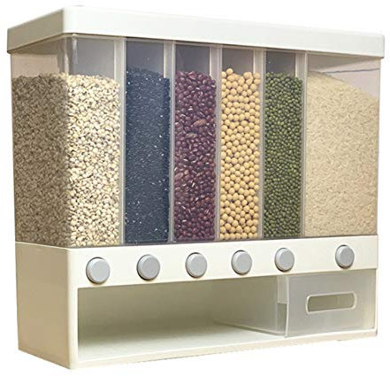 Automatic Wall Mounted Cereal Rice Dispenser Container for Kitchen Storage