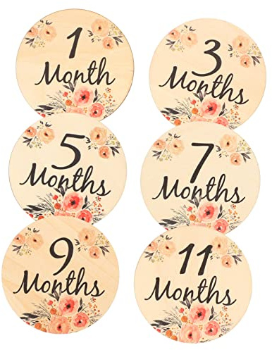 JOINPAYA 6 Stück Florale Meilensteinkarten Doppelseitig für Babys Fotos und Geschenk zur Geburt Niedliche Monatskarten