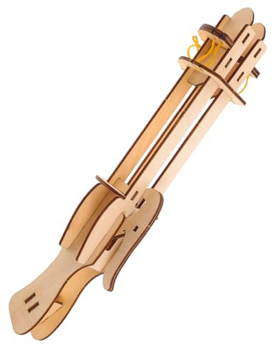 YARNOW Diy Paper Airplane Launcher Kit for Kids, Wooden Handheld Plane Assembly Toy, Simulated Plane Launcher Model Suitable for Boys and Girls Educational Play